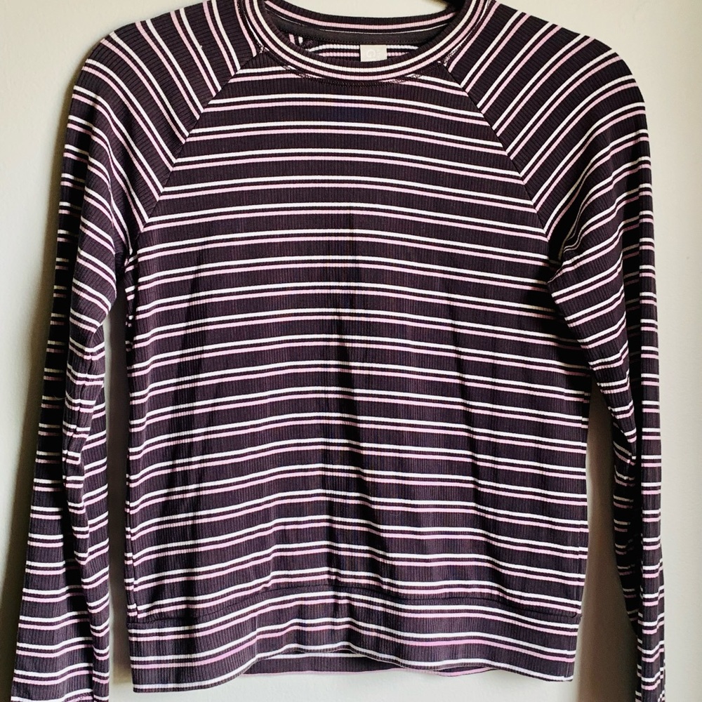 Athleta Girl Long Sleeve Striped Top-Brand New Without Tags-Size 12